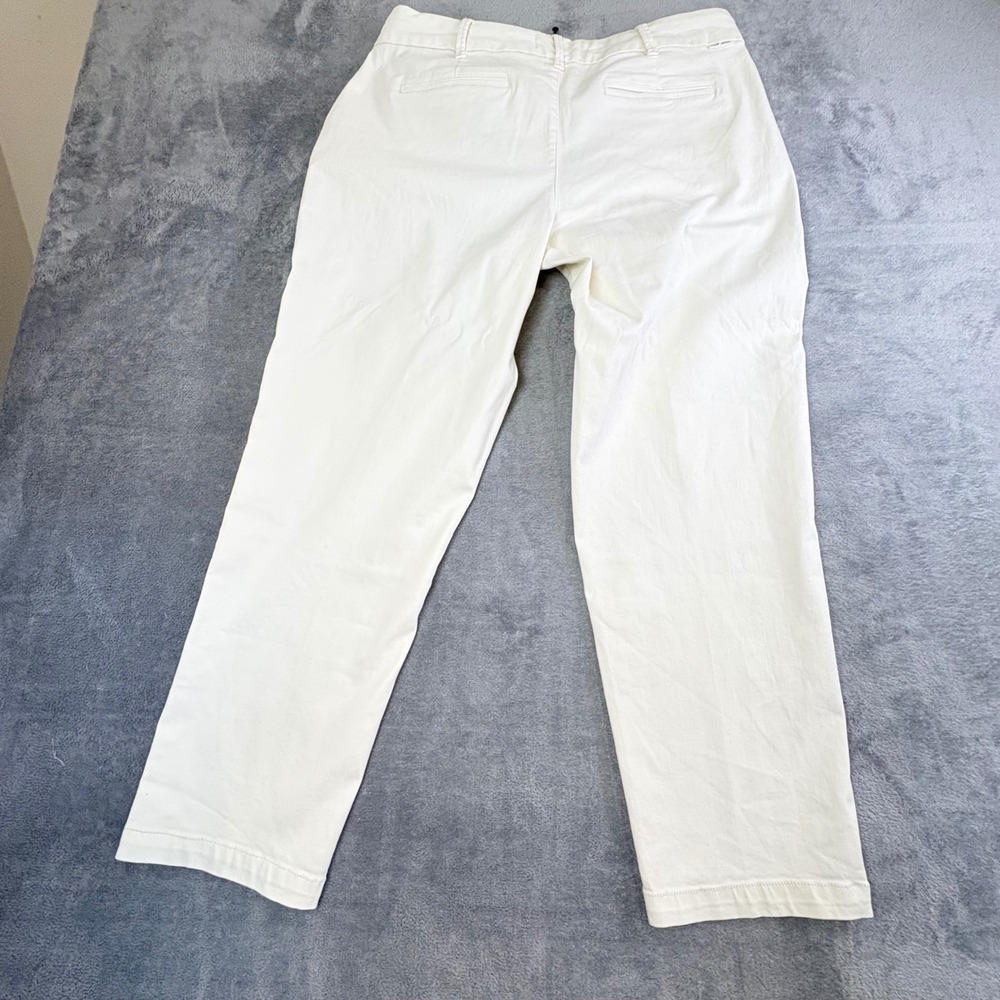 Dear John Women 31 Ivory Chino Trousers Straight Leg Stretch Coastal Minimal - Picture 2 of 8
